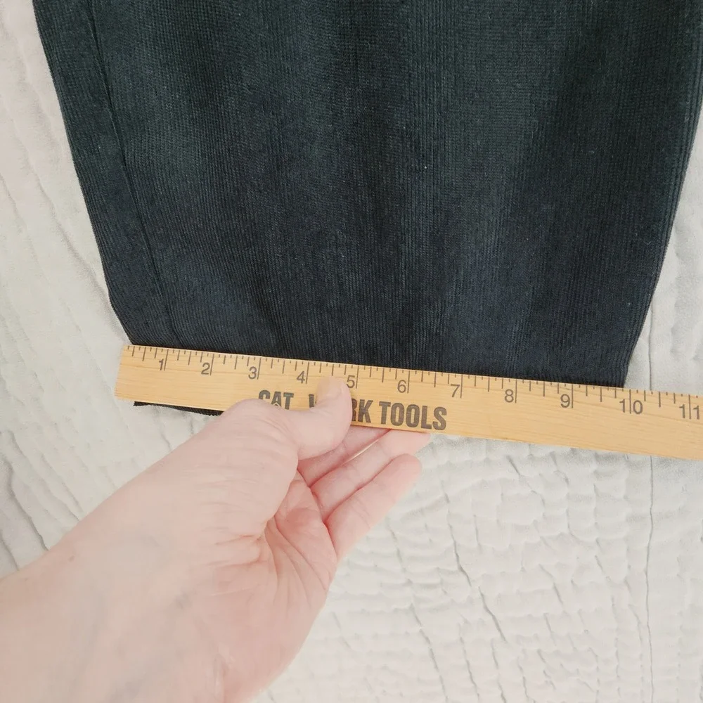 JUNY Wide Leg Baggy Corduroy Pant M 32x31 Men Black Pleated Velour Relaxed Retro